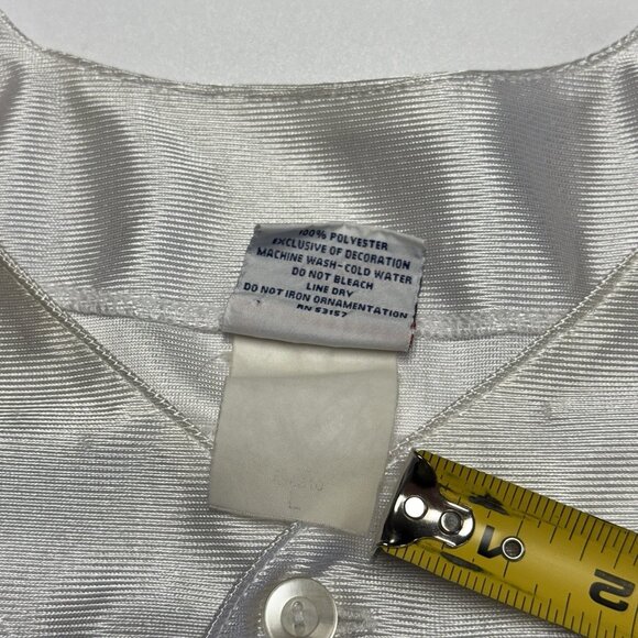 Chicago Cub Majestic Baseball Jersey White Button Up MLB Mens Large - Picture 14 of 16
